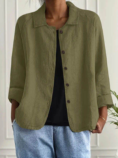 Damen leichte Jacke mit Knopfleiste – Casual Übergangsjacke