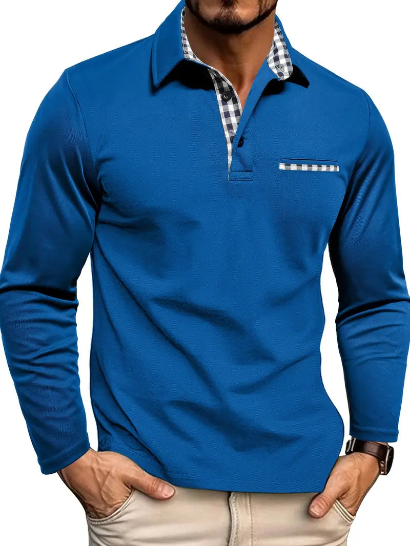 Poloshirt Herren langarm – warmes Winter-Polo aus Baumwollmischung