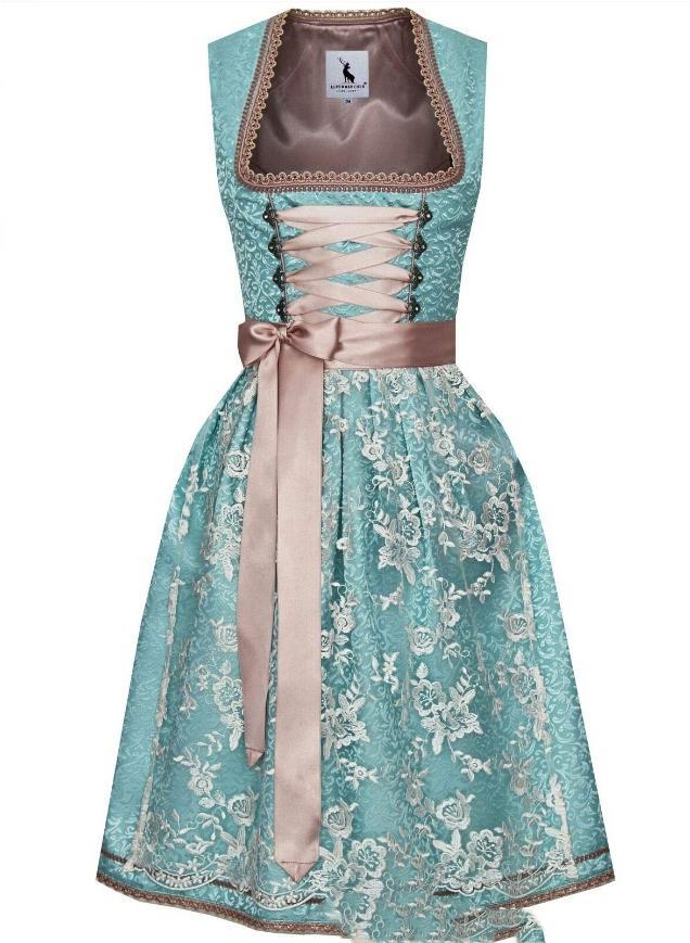 Dirndl Damen mit Spitzenmieder und Schnürung – Trachtenkleid