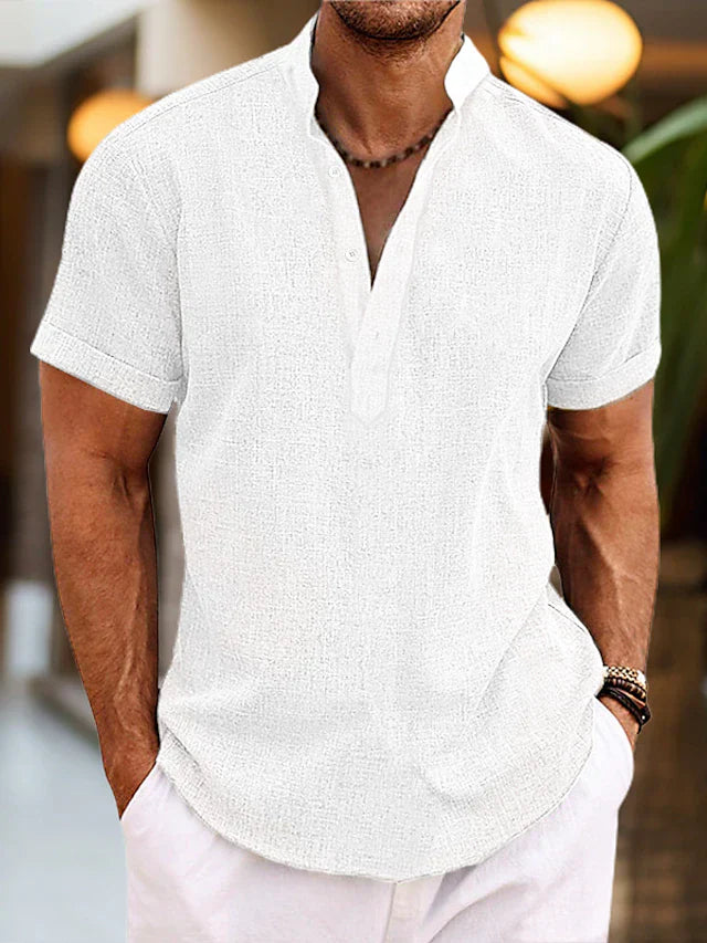 Herren Leinenhemd unifarben
