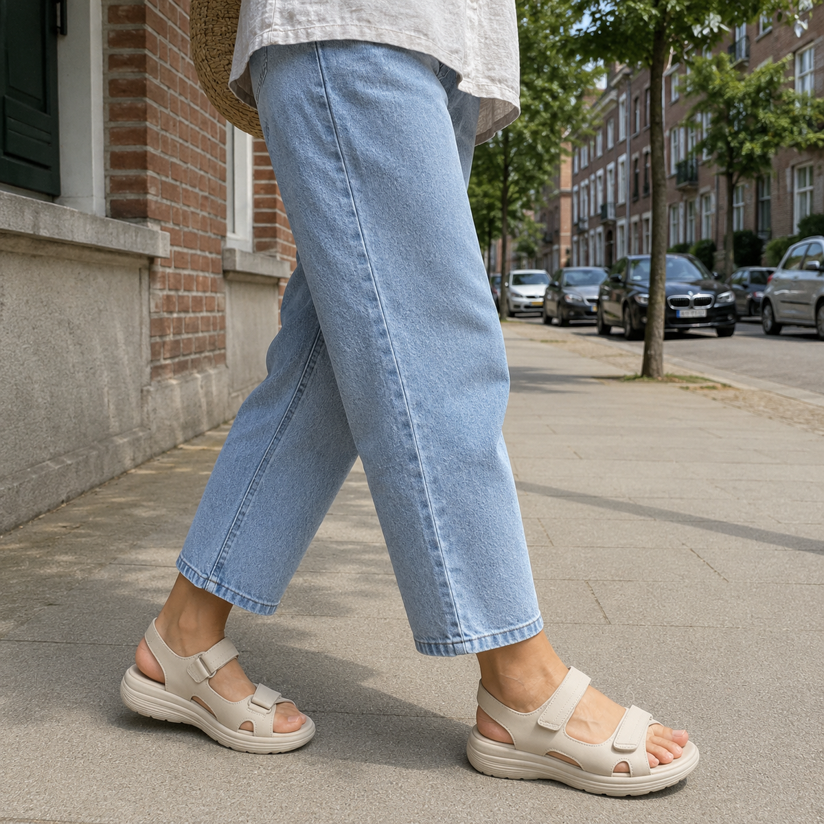 Komfort-Sandalen Damen mit gepolstertem Fußbett – bequeme Sandalen mit rutschfester Sohle