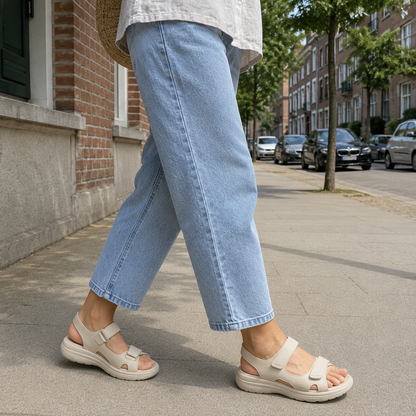 Komfort-Sandalen Damen mit gepolstertem Fußbett – bequeme Sandalen mit rutschfester Sohle