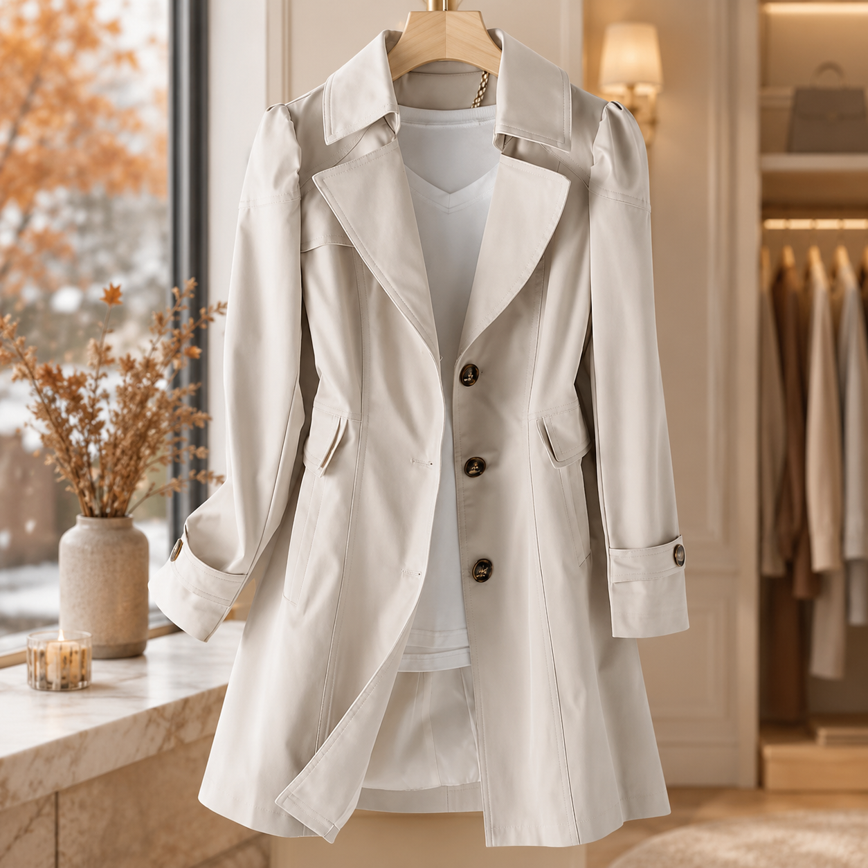 Trenchcoat aus Leinen – Leichte Jacke für Beruf, Freizeit und Abendgarderobe