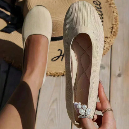 Orthopädische Slip-On-Sneaker Damen aus Textil – Komfortschuhe, Detailansicht