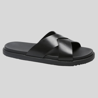 Elegante Sandalen Herren mit gekreuzten Riemen und komfortabler profilierter Sohle