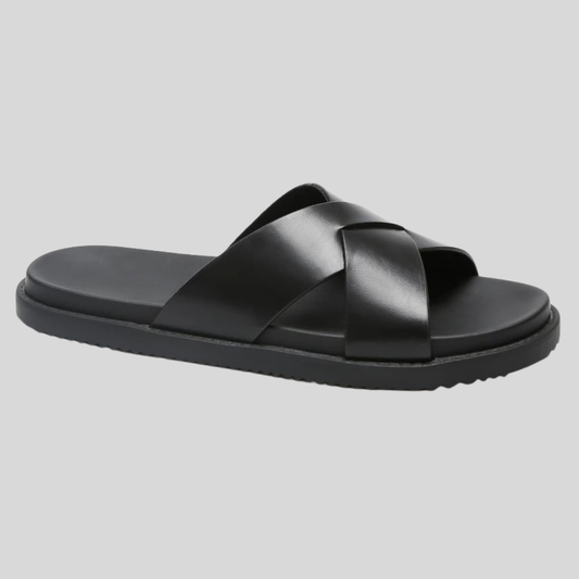 Elegante Sandalen Herren mit gekreuzten Riemen und komfortabler profilierter Sohle