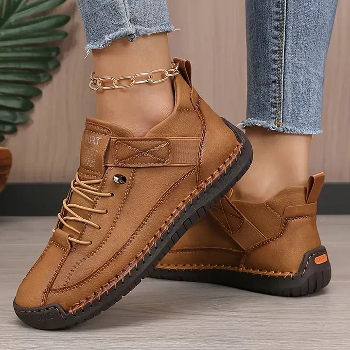 Orthopädische Sneaker Damen in Braun – bequeme Plateau-Sneaker