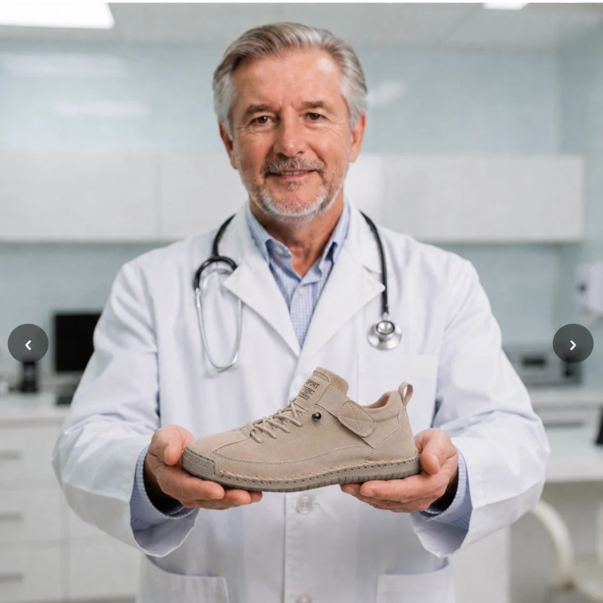 Orthopädische Komfort-Sneaker Damen aus Stoff – leichte Sneaker zum Hineinschlüpfen mit Klettverschluss