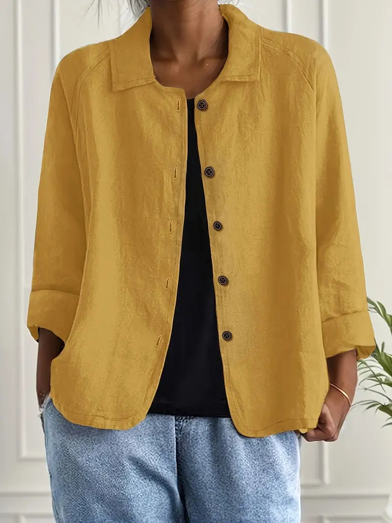 Damen leichte Jacke mit Knopfleiste – Casual Übergangsjacke