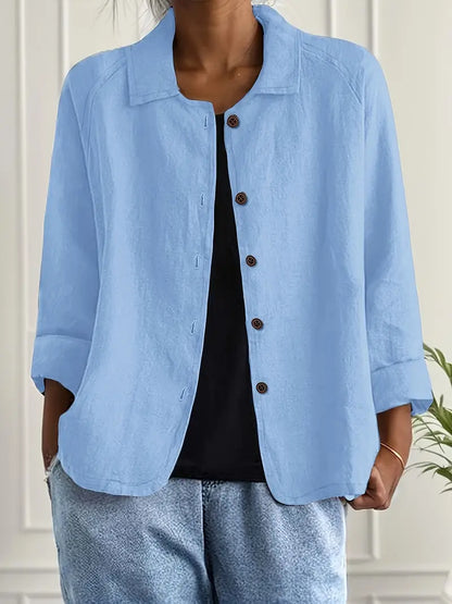 Damen leichte Jacke mit Knopfleiste Casual Übergangsjacke