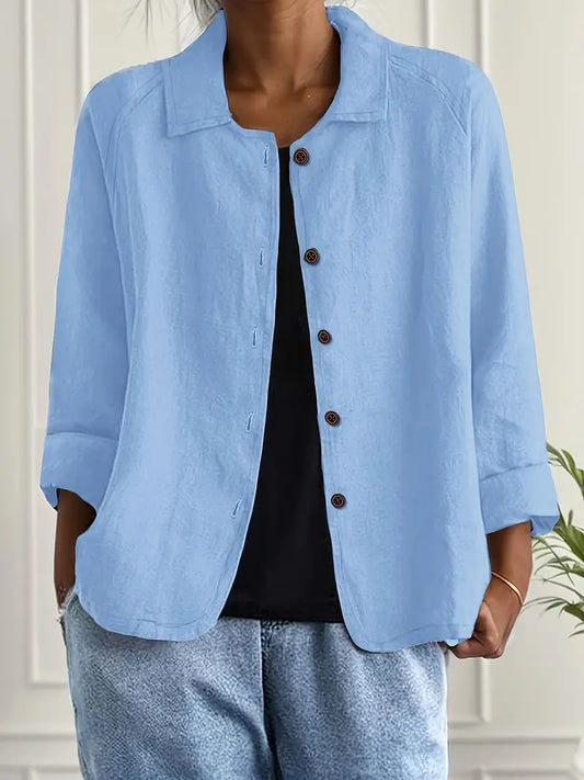 Damen leichte Jacke mit Knopfleiste Casual Übergangsjacke