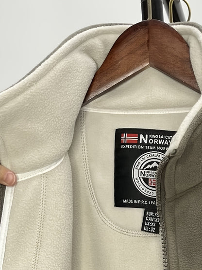 Fleecejacke aus weichem Fleece – Outdoor-Jacke mit hohem Kragen