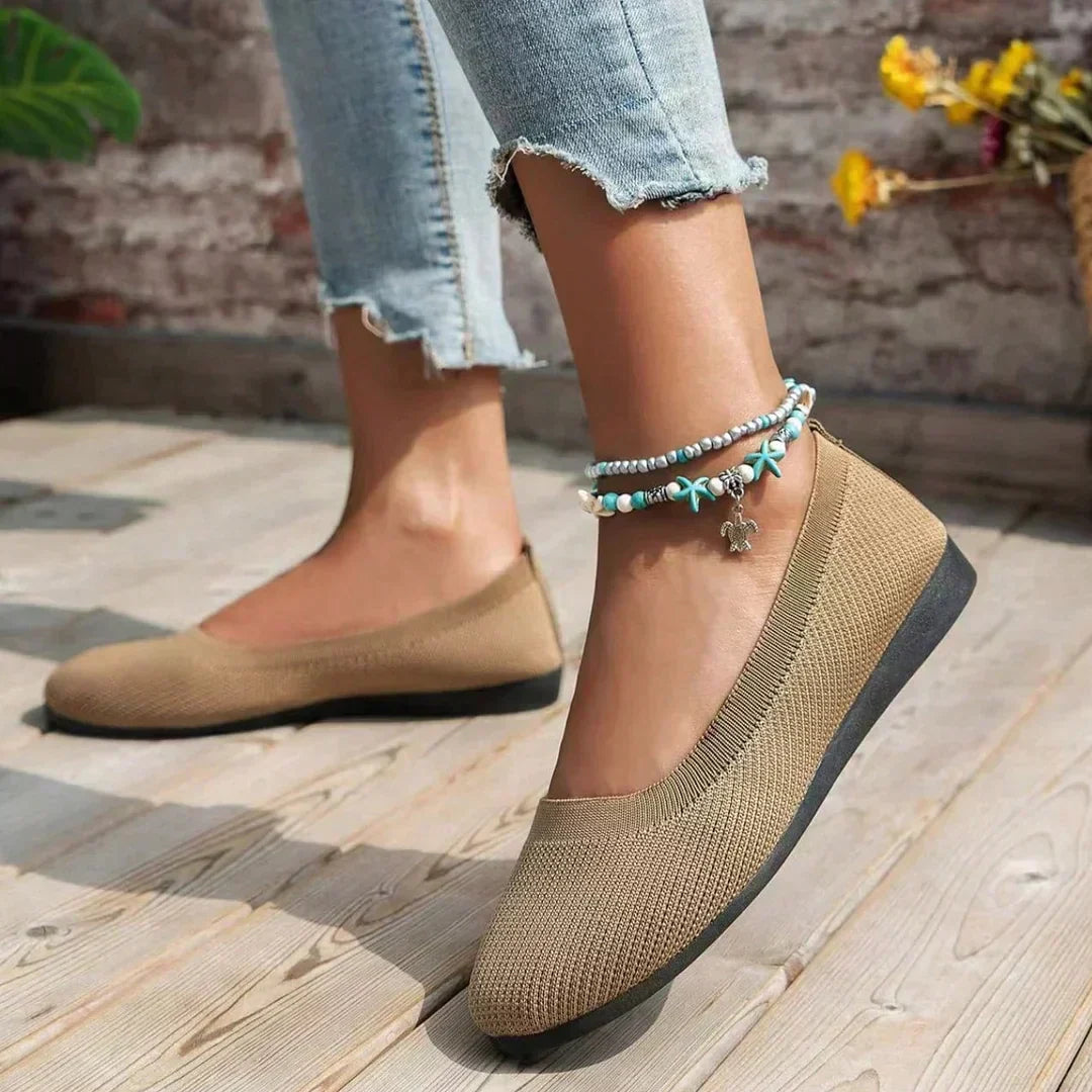 Orthopädische Slip-On-Sneaker Damen aus Textil – Komfortschuhe, Detailansicht