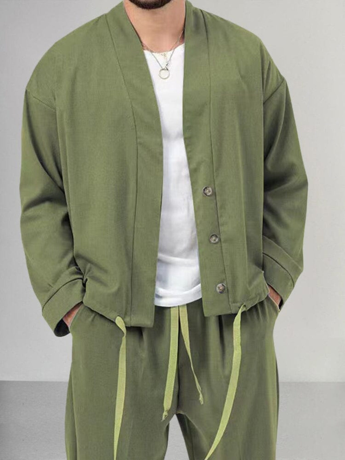 Herren-Set aus Baumwollmischung – eleganter casual Zweiteiler für Freizeit und Business