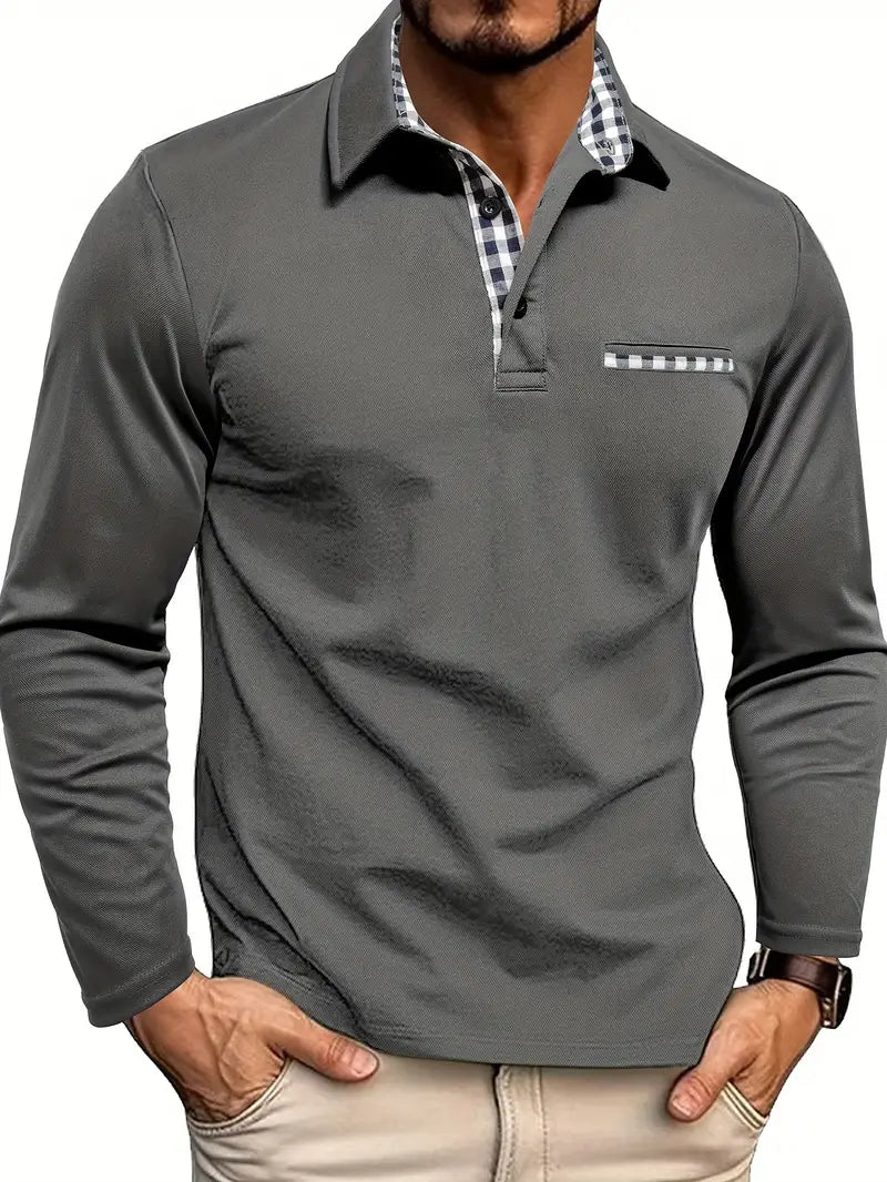 Poloshirt Herren langarm aus Baumwollmischung