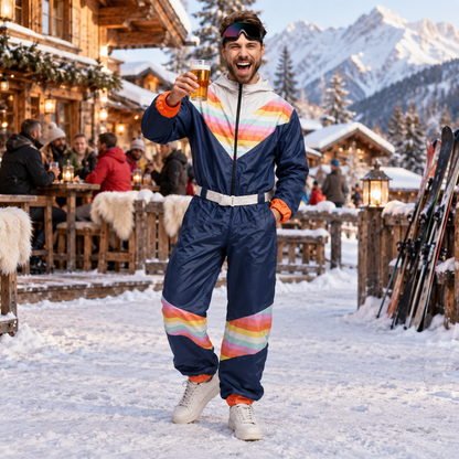 Herren Skianzug einteilig in Dunkelblau – Overall für den Winter