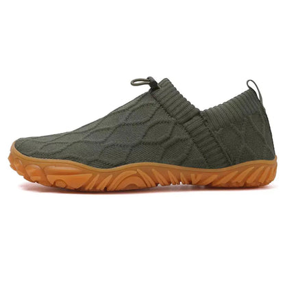 Barfußschuhe aus Textil in Dunkelgrün