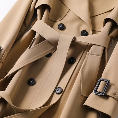 Damen Trenchcoat mit Gürtel – klassischer Mantel