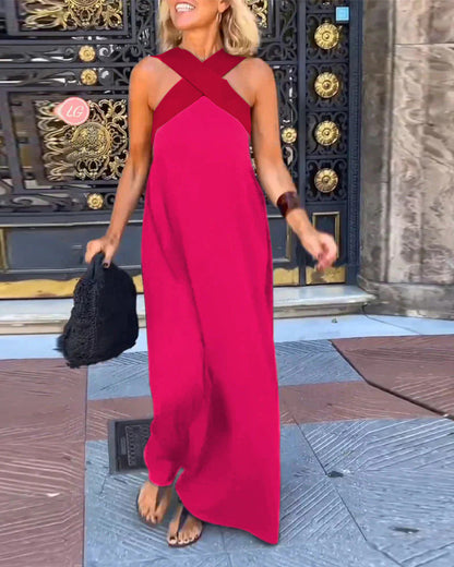 Maxikleid mit Wickel-Ausschnitt – luftiges Sommerkleid mit V-Ausschnitt