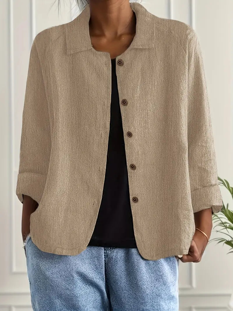 Damen leichte Jacke mit Knopfleiste – Casual Übergangsjacke