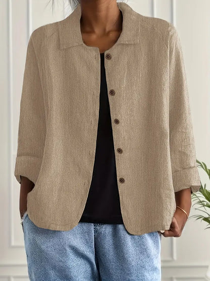 Damen leichte Jacke mit Knopfleiste – Casual Übergangsjacke