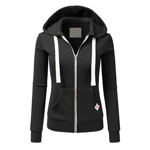 Zip-Hoodie Damen aus Baumwolle – Slim-Fit Kapuzenjacke, Detailansicht