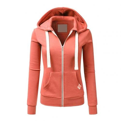 Zip-Hoodie Damen aus Baumwolle – Slim-Fit Kapuzenjacke, Detailansicht