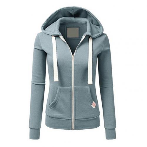 Zip-Hoodie Damen aus Baumwolle – Slim-Fit Kapuzenjacke, Detailansicht