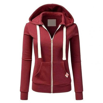 Zip-Hoodie Damen aus Baumwolle – Slim-Fit Kapuzenjacke mit Reißverschluss