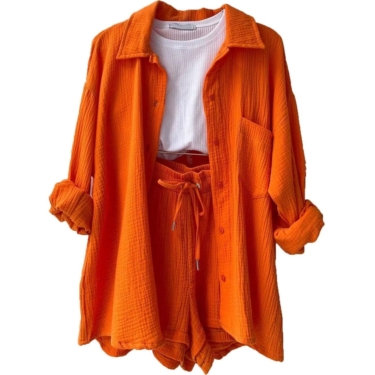 Sommeranzug Damen Hemd und Hose Set