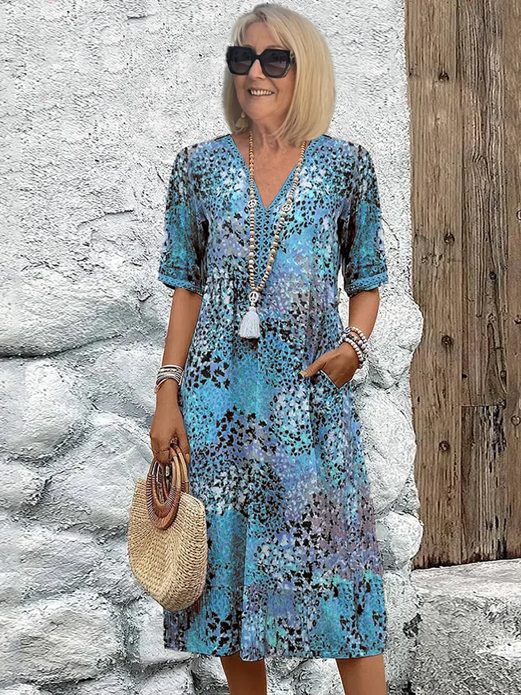 Luftiges Sommerkleid Damen in Midi-Länge