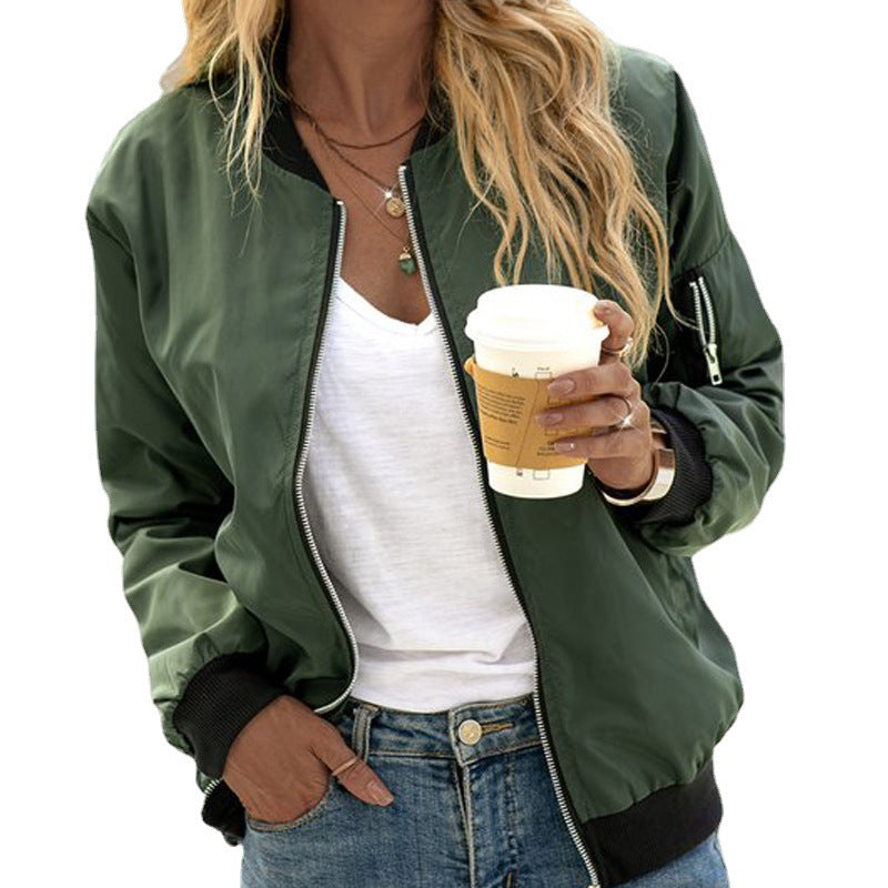 Damen Bomberjacke mit Reißverschluss – klassischer Blouson