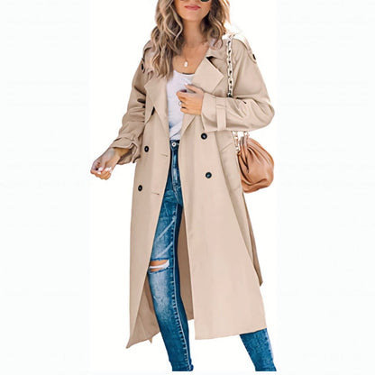 Damen Trenchcoat lang – klassischer eleganter Mantel