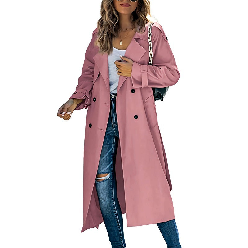 Damen Trenchcoat lang – klassischer eleganter Mantel