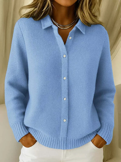 Langer Baumwollcardigan Damen – Cardigan mit Knopfleiste, kuschelig