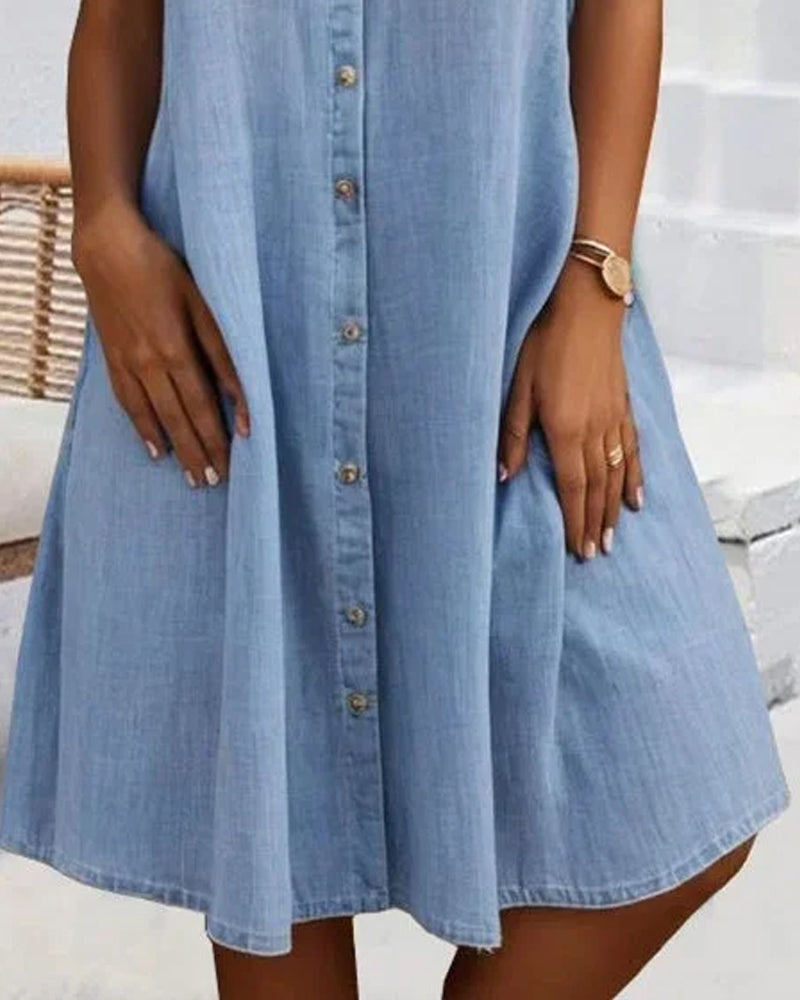 Blusenkleid Damen in Jeansoptik