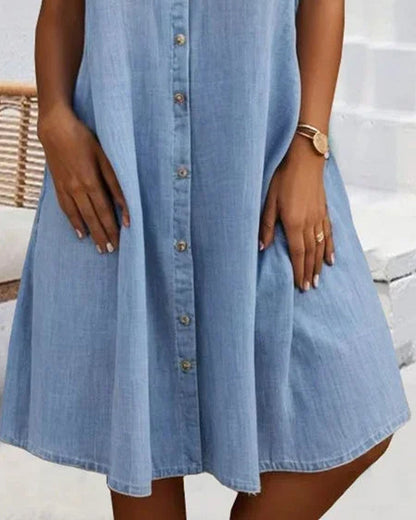Blusenkleid Damen in Jeansoptik