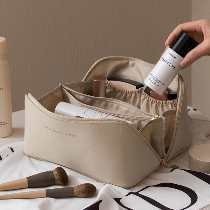 Damen Kosmetiktasche luxuriös – Kulturtasche aus Kunstleder