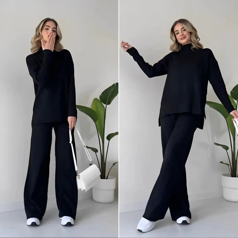 Damen-Set mit Rollkragen-Oberteil und Hose