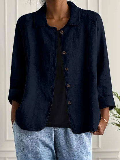Damen leichte Jacke mit Knopfleiste – Casual Übergangsjacke