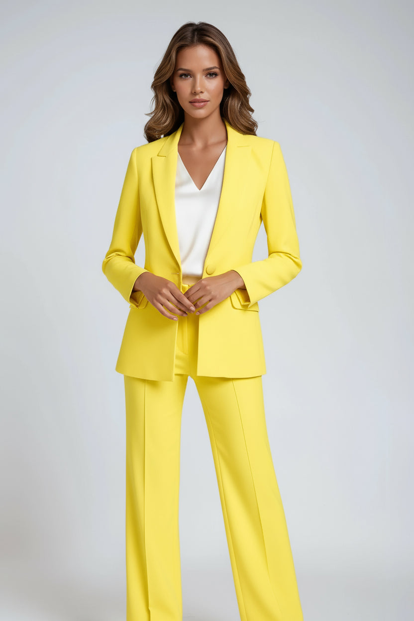 Blazer-Hosen-Set Damen aus Polyester – Hosenanzug, Detailansicht