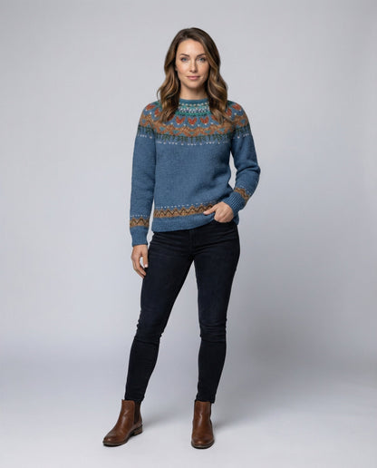 Strickpullover Damen aus Polyester – Islandstrick, Ganzkörperansicht