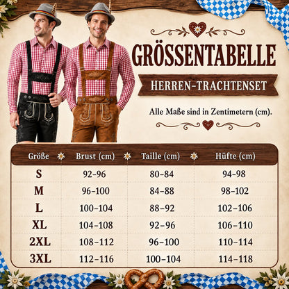 Herren Trachtenset mit Lederhose und Karohemd – Oktoberfest Set