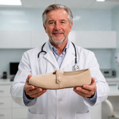 Orthopädische Textil-Loafer Damen – Bequeme Hausschuhe mit Fußbett
