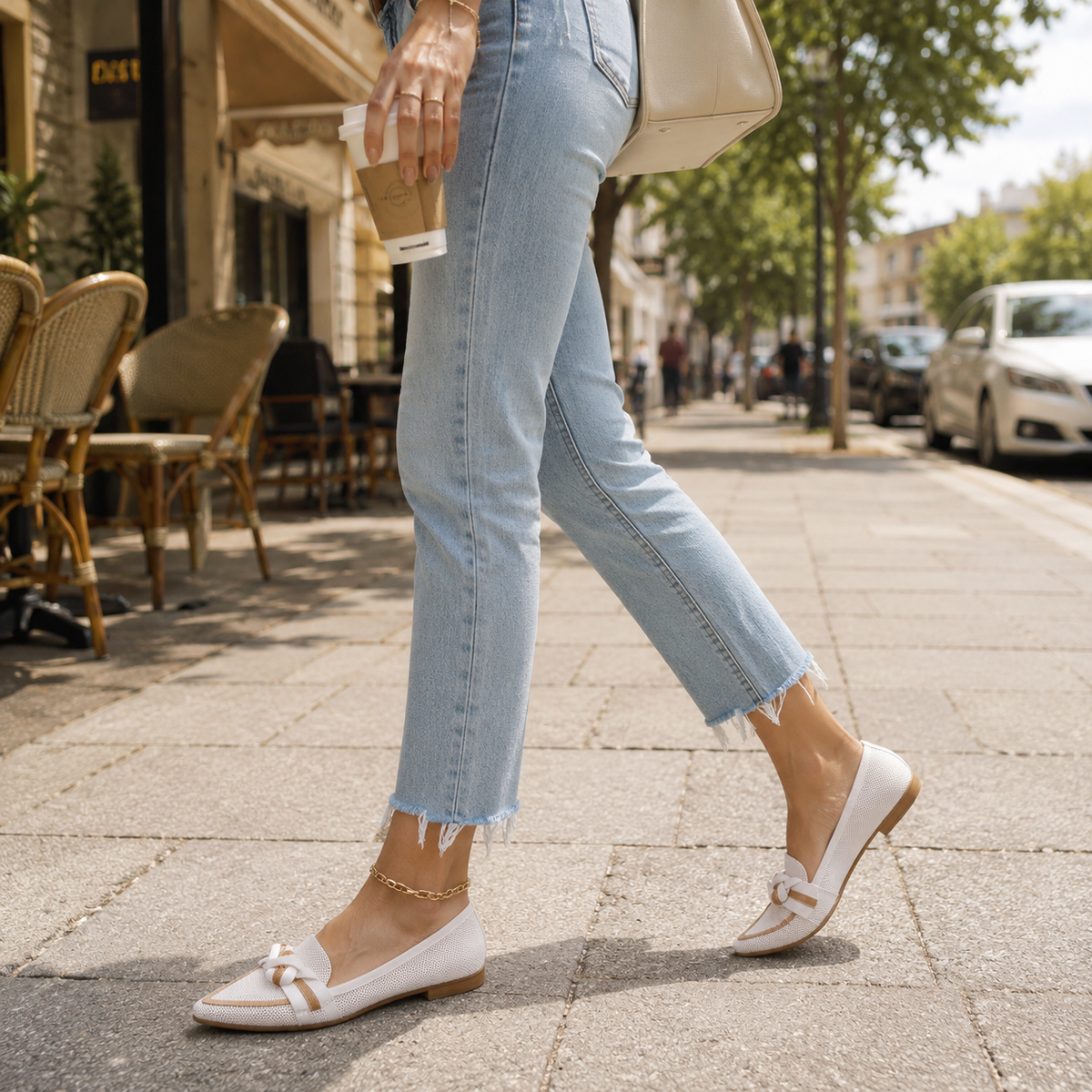 Orthopädische Loafer Damen aus Textil – bequeme Slipper mit Fußgewölbe-Stütze