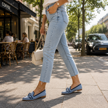 Orthopädische Loafer Damen aus Textil – bequeme Slipper mit Fußgewölbe-Stütze