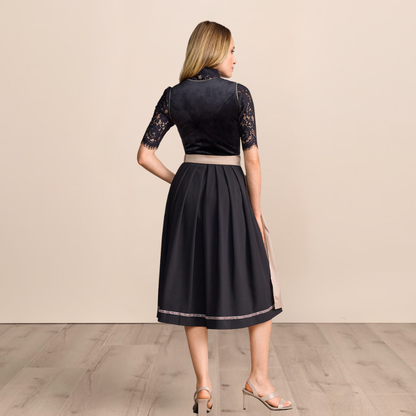 Dirndl Damen midilang in Schwarz – Trachtenkleid (70 cm)