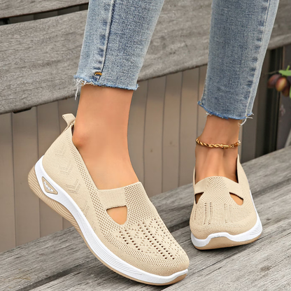 Bequeme Slip-on Schuhe Damen aus Textil – leichte Halbschuhe mit weichem Fußbett