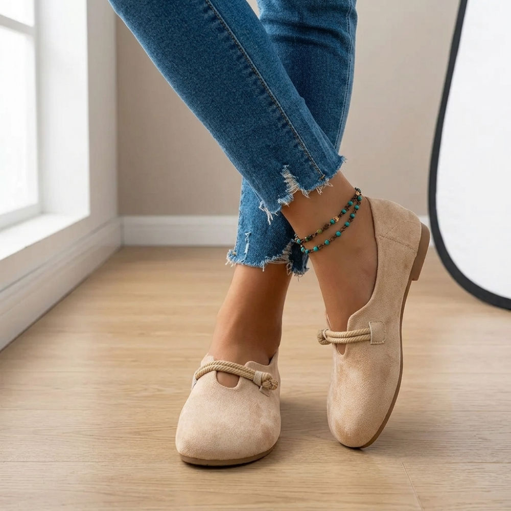 Orthopädische Textil-Loafer Damen – Bequeme Hausschuhe mit Fußbett