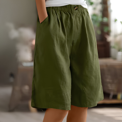 Shorts Damen mit Gummibund – lockere Shorts mit Seitentaschen